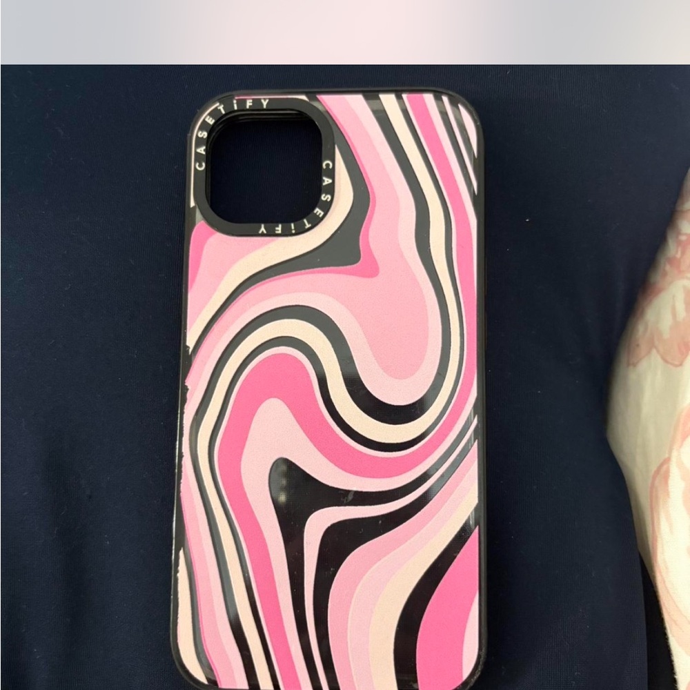 Casetify Pink and Black Marbled Phone Case